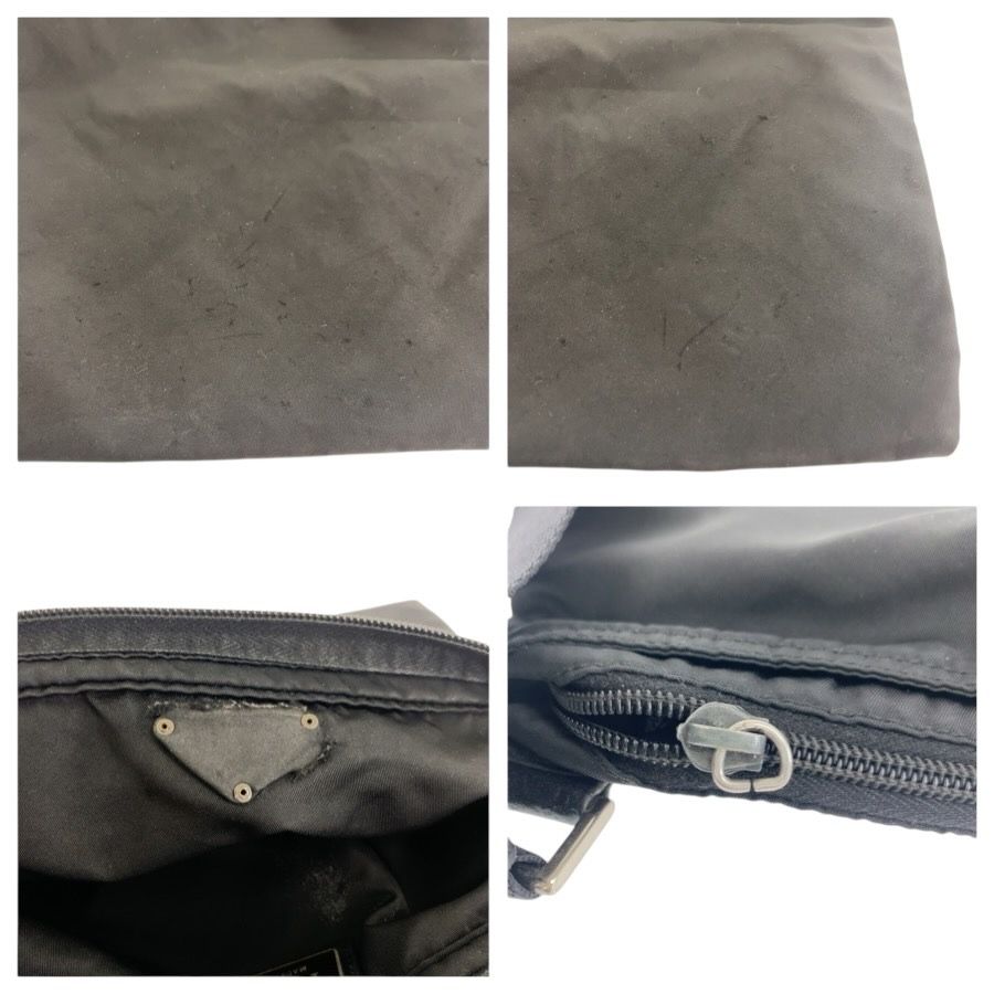 Prada Tessuto Black Silver Nylon Shoulder — view 5