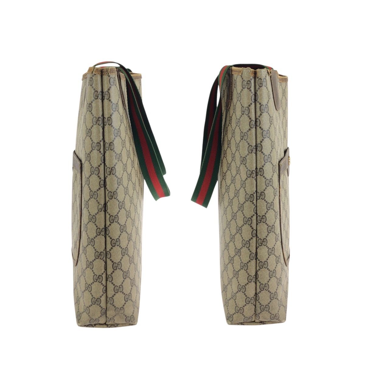 Gucci Vintage Sherry Line Beige Brown GG Supreme Canvas Tote Shoulder — view 8