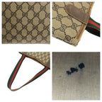 Gucci Vintage Sherry Line Beige Brown GG Supreme Canvas Tote Shoulder — view 6