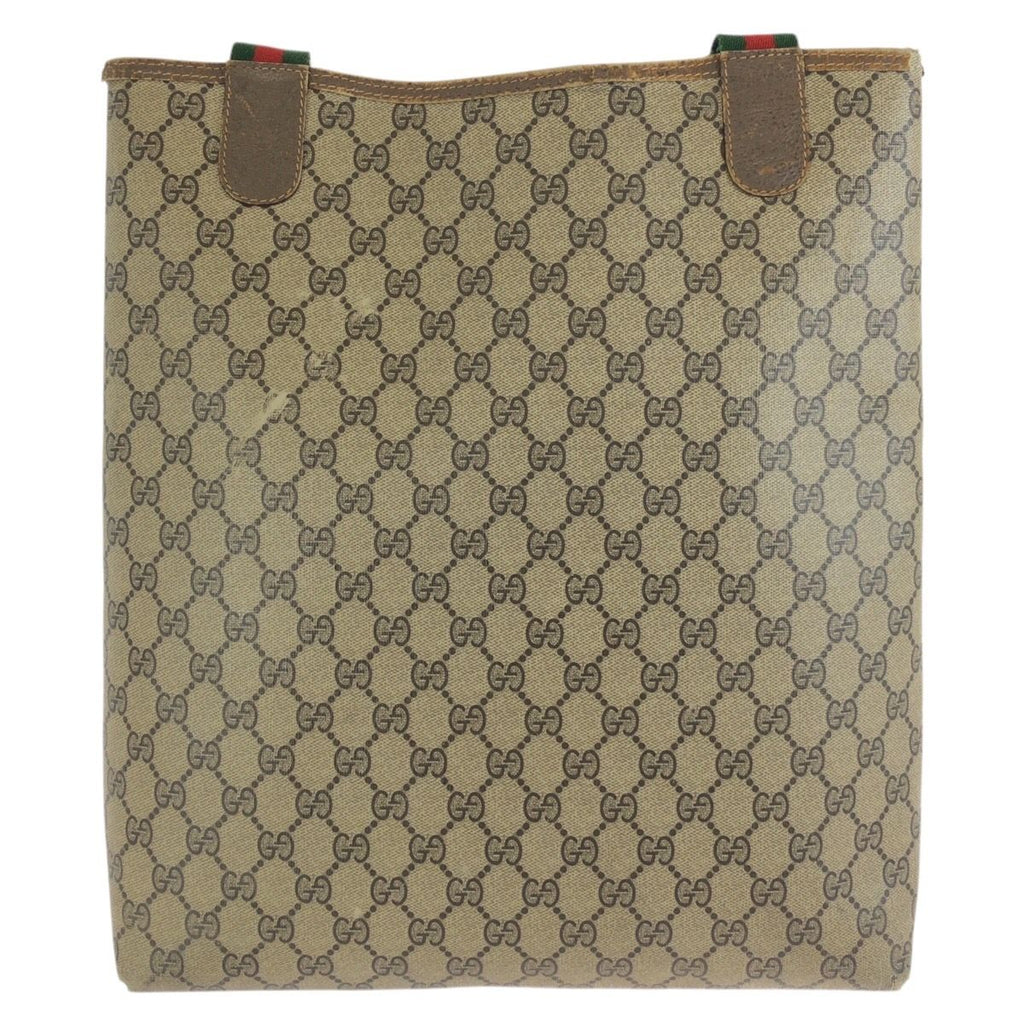 Gucci Vintage Sherry Line Beige Brown GG Supreme Canvas Tote Shoulder — view 2
