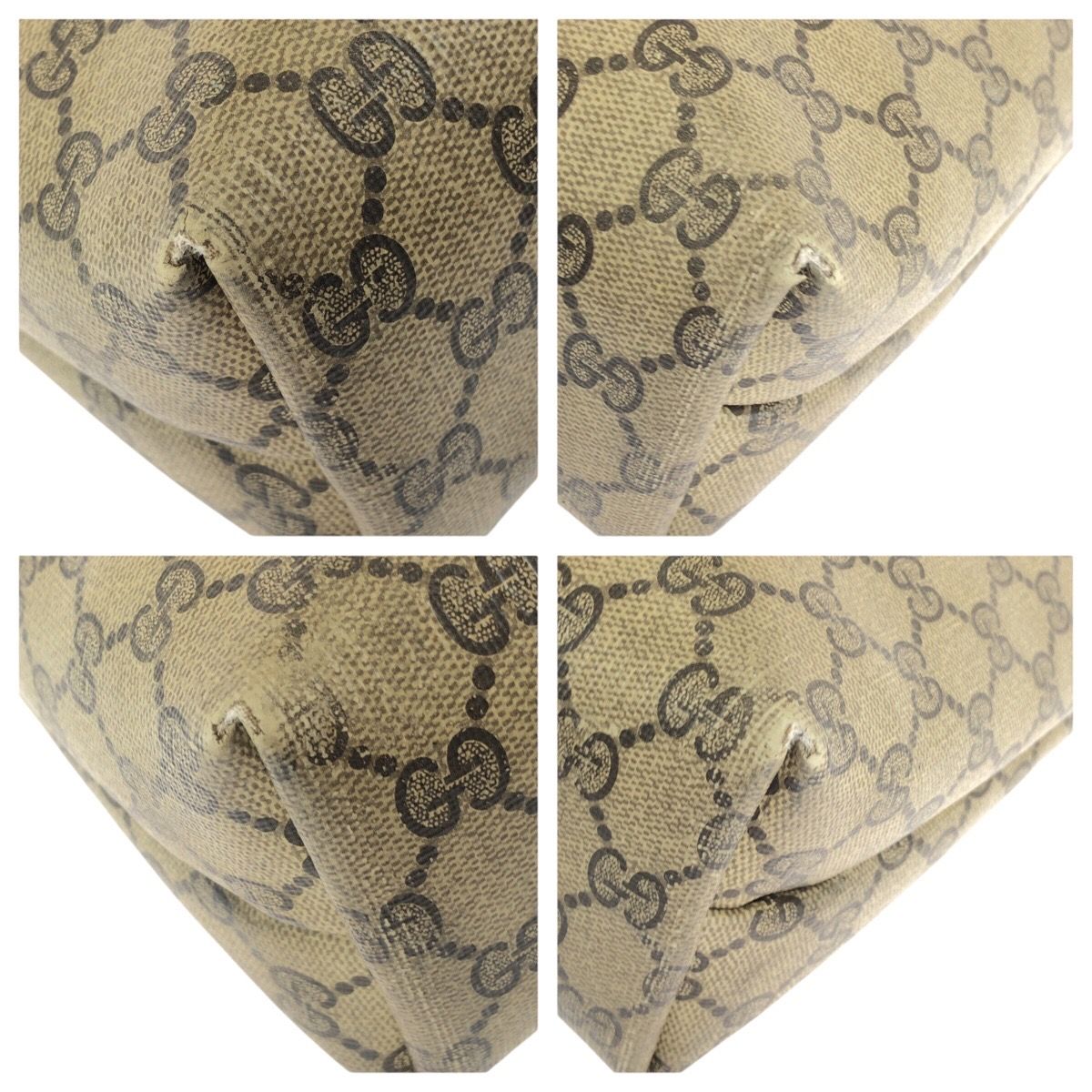 Gucci Vintage Sherry Line Beige Brown GG Supreme Canvas Tote Shoulder — view 3