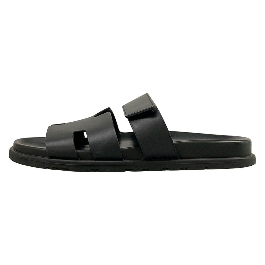 Hermes Sandals 41 Chypre Black Motif Leather