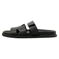 Hermes Sandals 41 Chypre Black Motif Leather