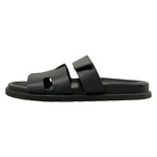 Hermes Sandals 41 Chypre Black Motif Leather