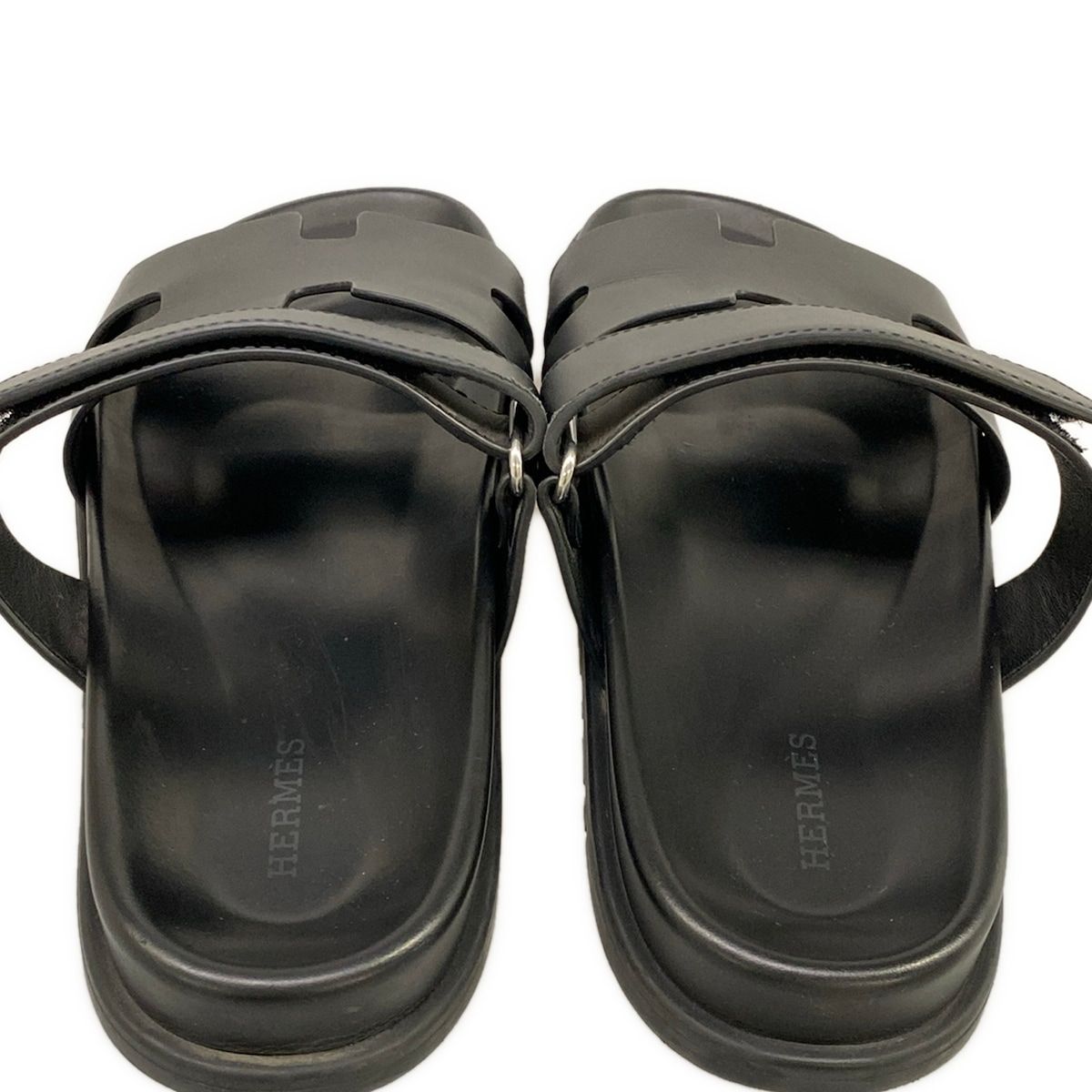 Hermes Sandals 41 Chypre Black Motif Leather — view 7