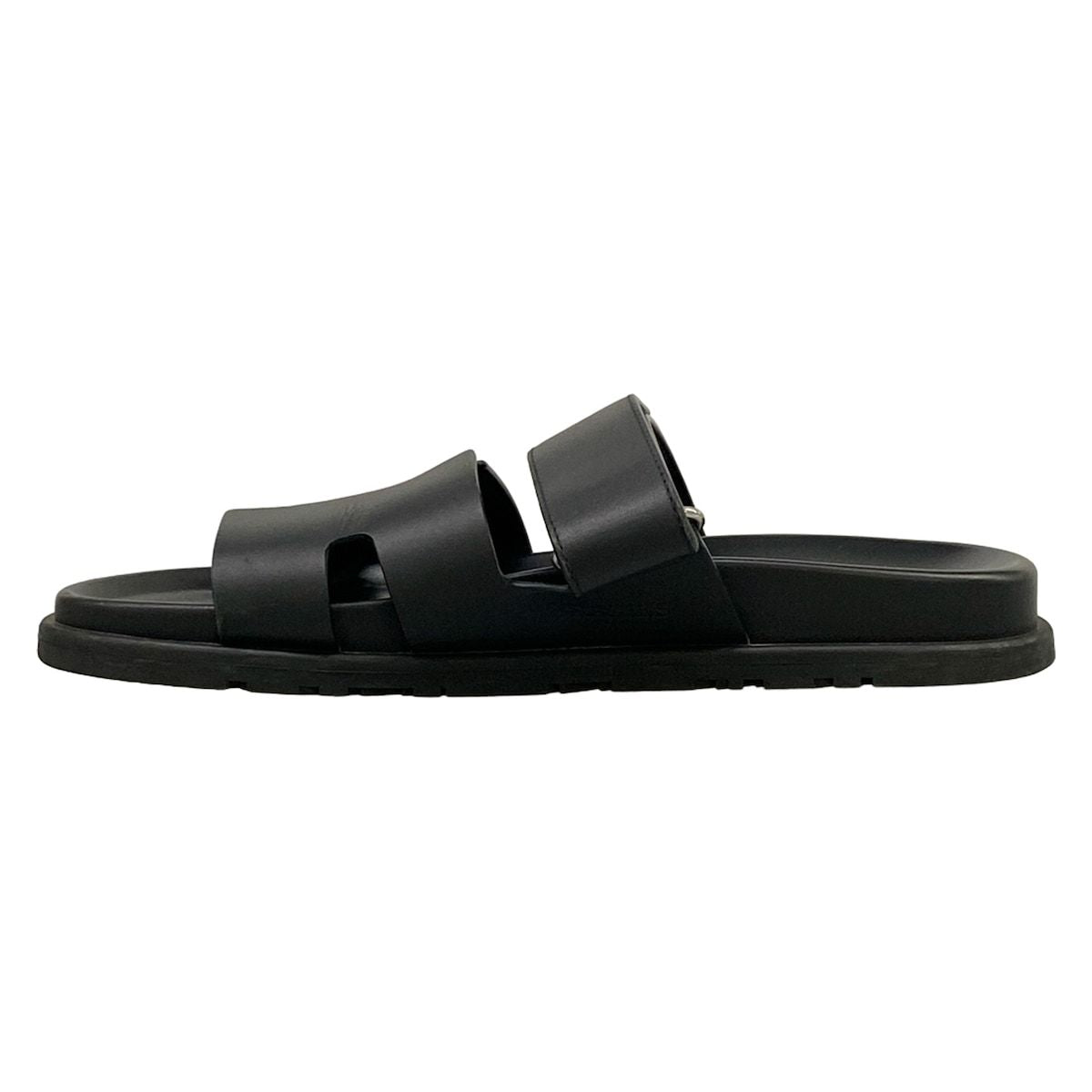 Hermes Sandals 41 Chypre Black Motif Leather — view 3