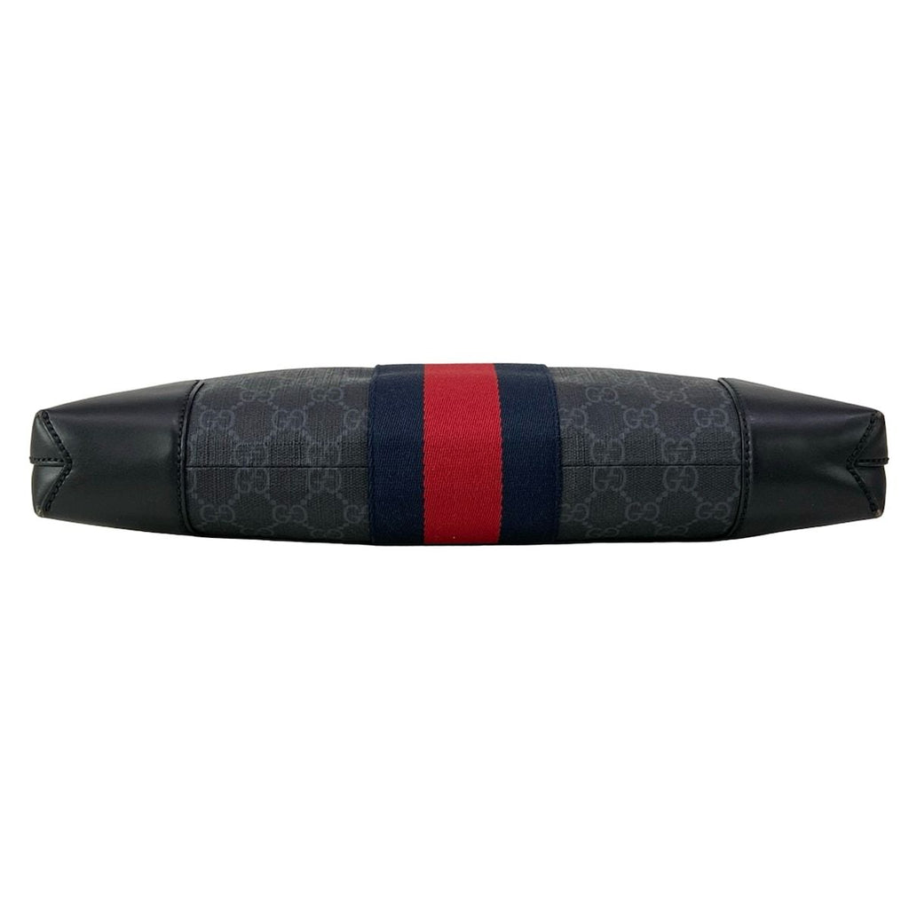 Gucci Shoulder Bag GG Supreme Canvas Dark Gray Dark Navy Red Strap Is Detachable — view 5