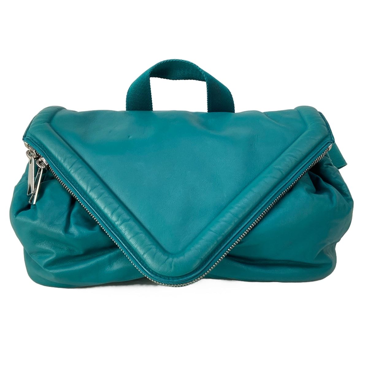 Bottega Veneta Waist Pouch Beak Belt Bag Blue Green Leather