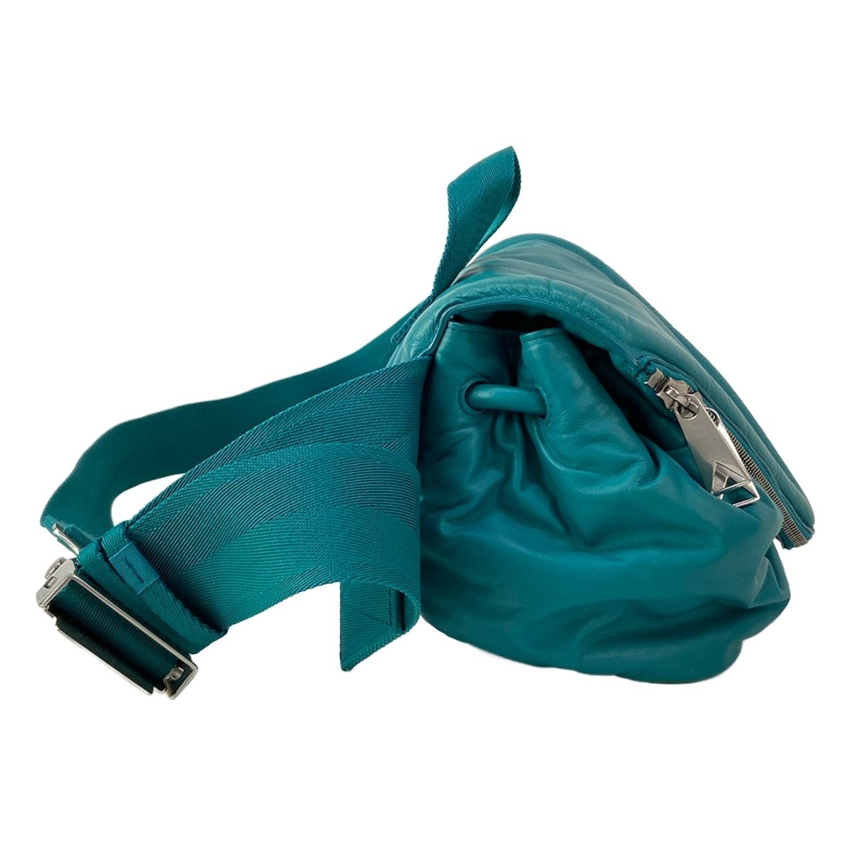 Bottega Veneta Waist Pouch Beak Belt Bag Blue Green Leather — view 2