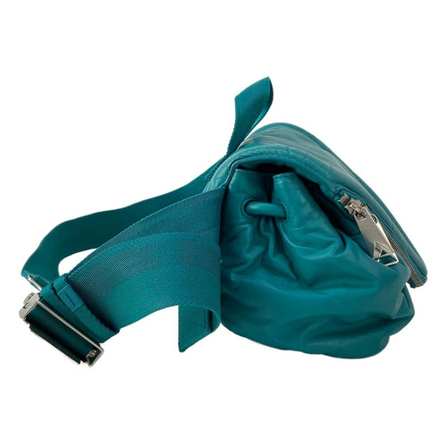 Bottega Veneta Waist Pouch Beak Belt Bag Blue Green Leather — view 2