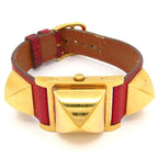 Hermes Watch Medallion Leather Strap White — view 2