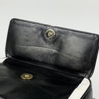 Chanel CC Logo Fringe Chain Shoulder Bag Leather Black White — view 5