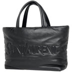 Saint Laurent Logo Tote Leather Black