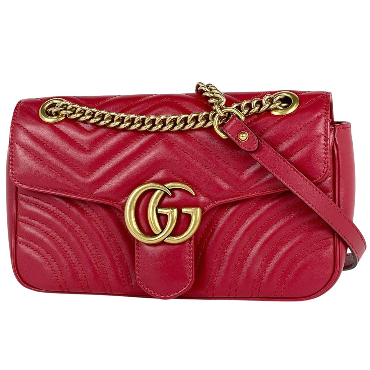 Gucci GG Marmont Quilted Small Shoulder Bag Double Leather