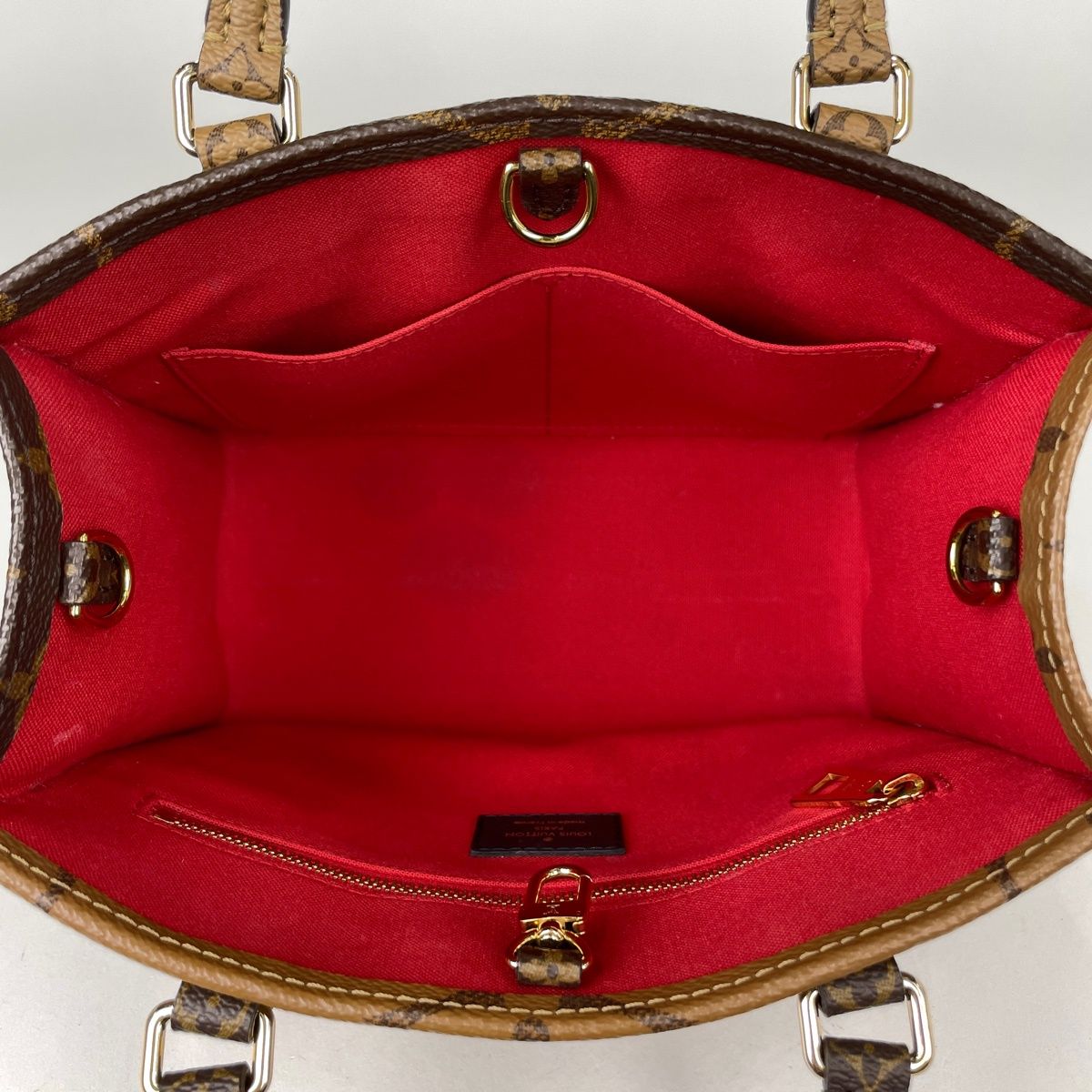Louis Vuitton On The Go PM 2-Way Handbag Monogram Reverse Brown — view 9