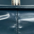 Chanel Boy Chain Shoulder Bag CC Logo Leather Blue — view 4