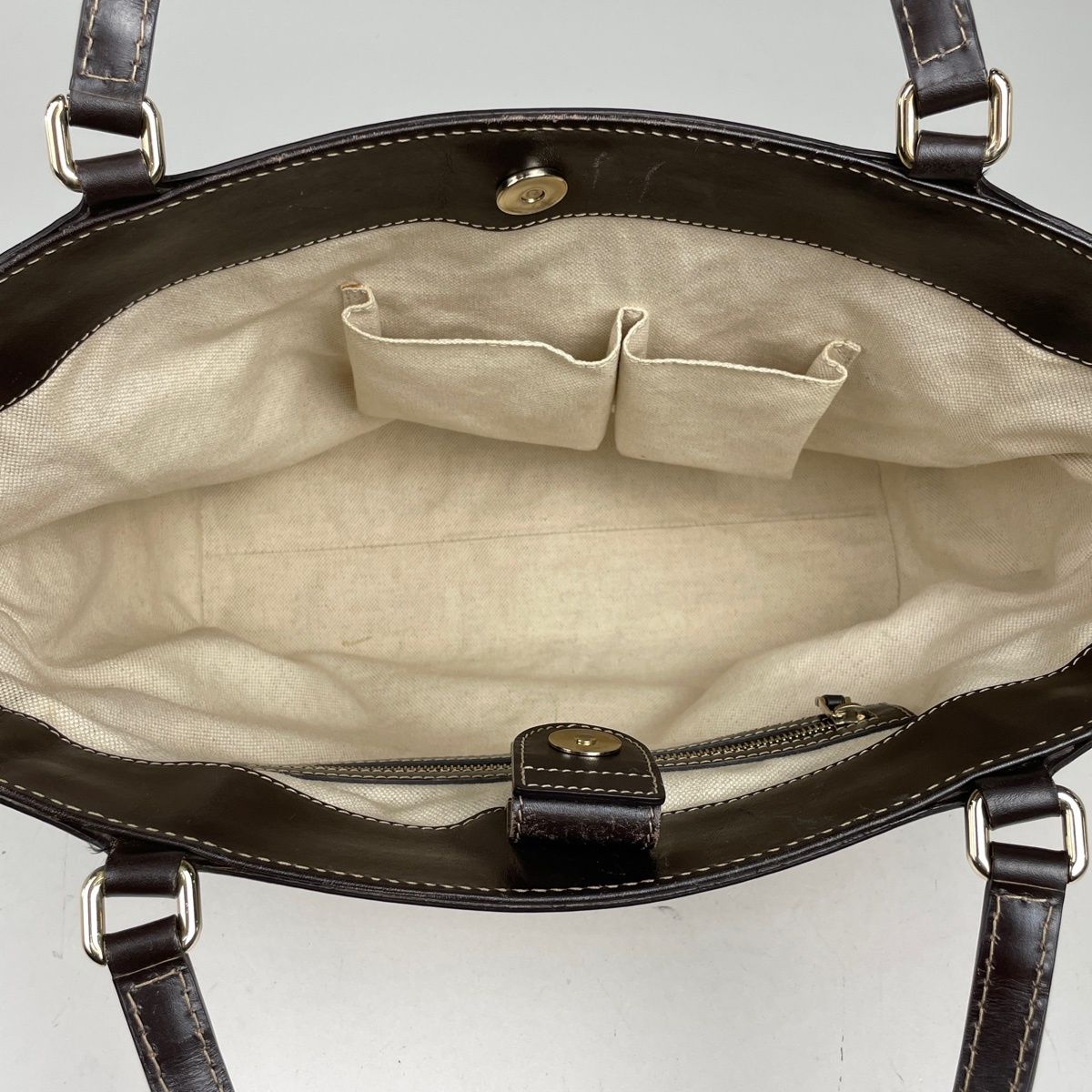 Gucci GG Pattern Tote Mayfair Ribbon Handbag Sherry Line Canvas Brown — view 8