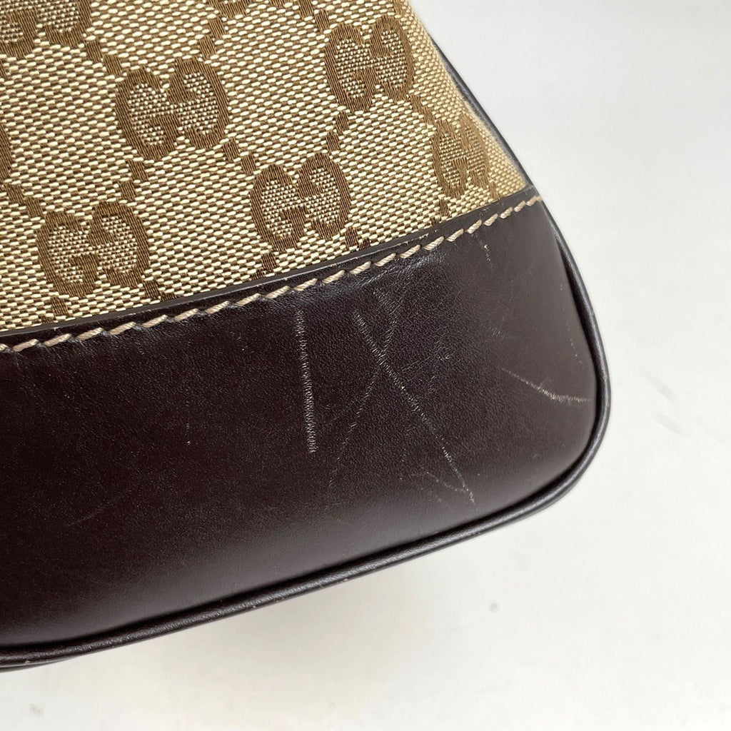 Gucci GG Pattern Tote Mayfair Ribbon Handbag Sherry Line Canvas Brown — view 4