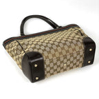 Gucci GG Pattern Tote Mayfair Ribbon Handbag Sherry Line Canvas Brown — view 2