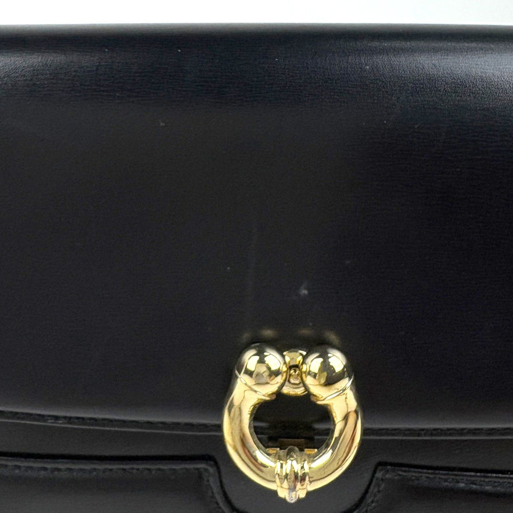 Gucci Chain Shoulder Bag Vintage Leather Black — view 4