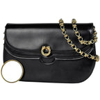 Gucci Chain Shoulder Bag Vintage Leather Black