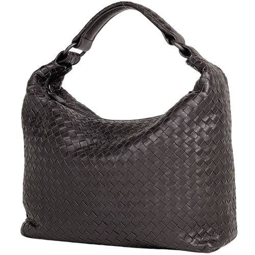 Bottega Veneta Intrecciato Shoulder Bag Leather Brown