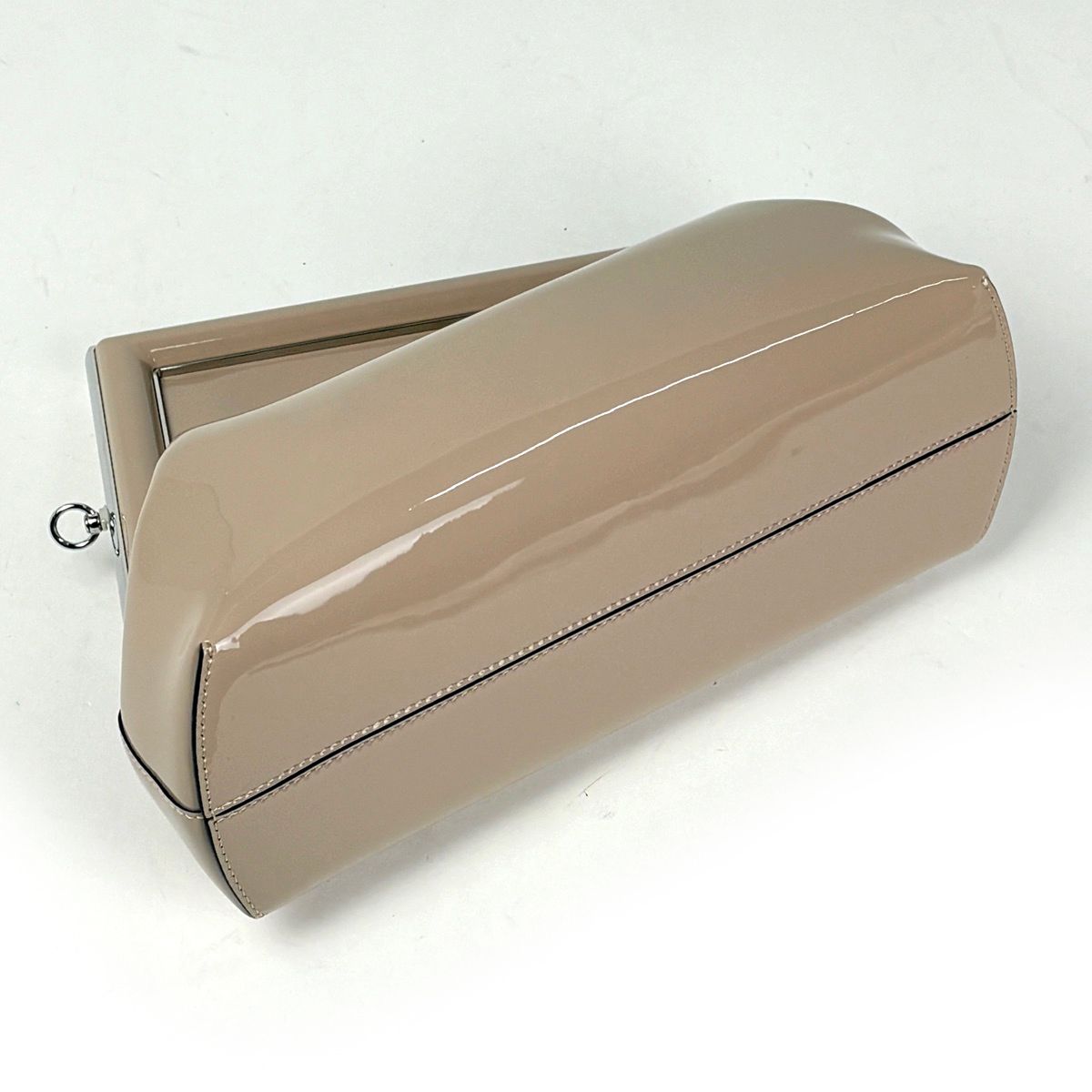 Fendi First Clutch 2-Way Shoulder Bag Enamel Patent Leather Beige — view 2