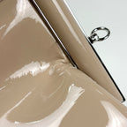 Fendi First Clutch 2-Way Shoulder Bag Enamel Patent Leather Beige — view 5