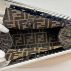 Fendi First Clutch 2-Way Shoulder Bag Enamel Patent Leather Beige — view 6