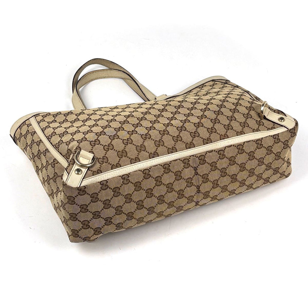 Gucci GG Pattern Tote Abbey Canvas Beige White — view 2