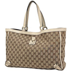 Gucci GG Pattern Tote Abbey Canvas Beige White