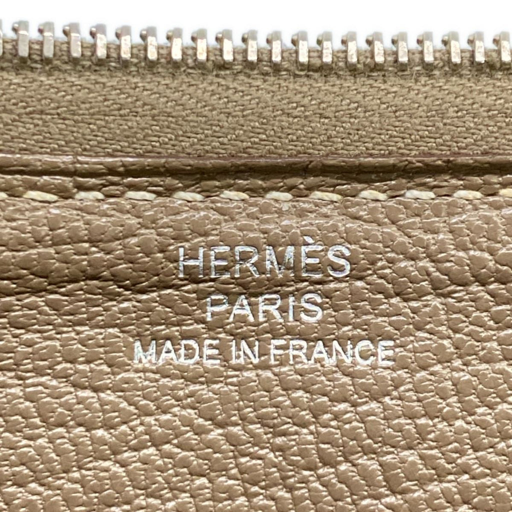Hermes Wallet Azap Long Classic Etoupe Zip Around Silver — view 5