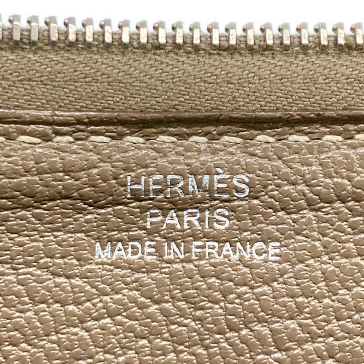 Hermes Wallet Azap Long Classic Etoupe Zip Around Silver — view 5