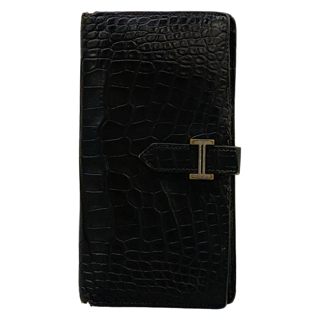 Hermes Wallet Bearn Souffle Black Silver