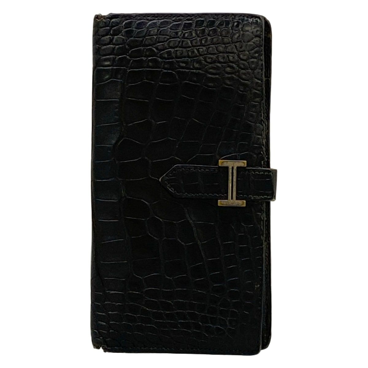 Hermes Wallet Bearn Souffle Black Silver