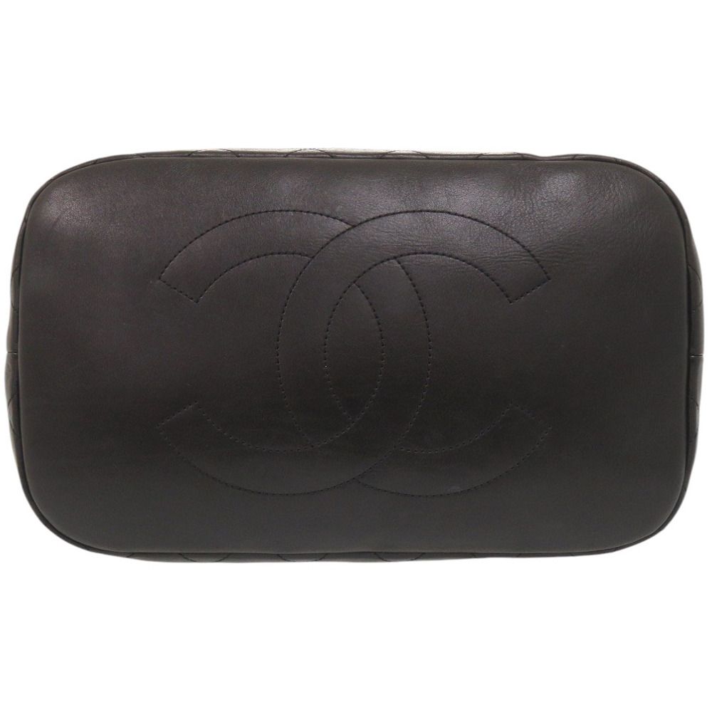 Chanel Wool Leather Black Shoulder — view 4