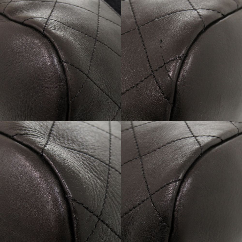 Chanel Wool Leather Black Shoulder — view 8
