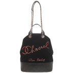 Chanel Wool Leather Black Shoulder