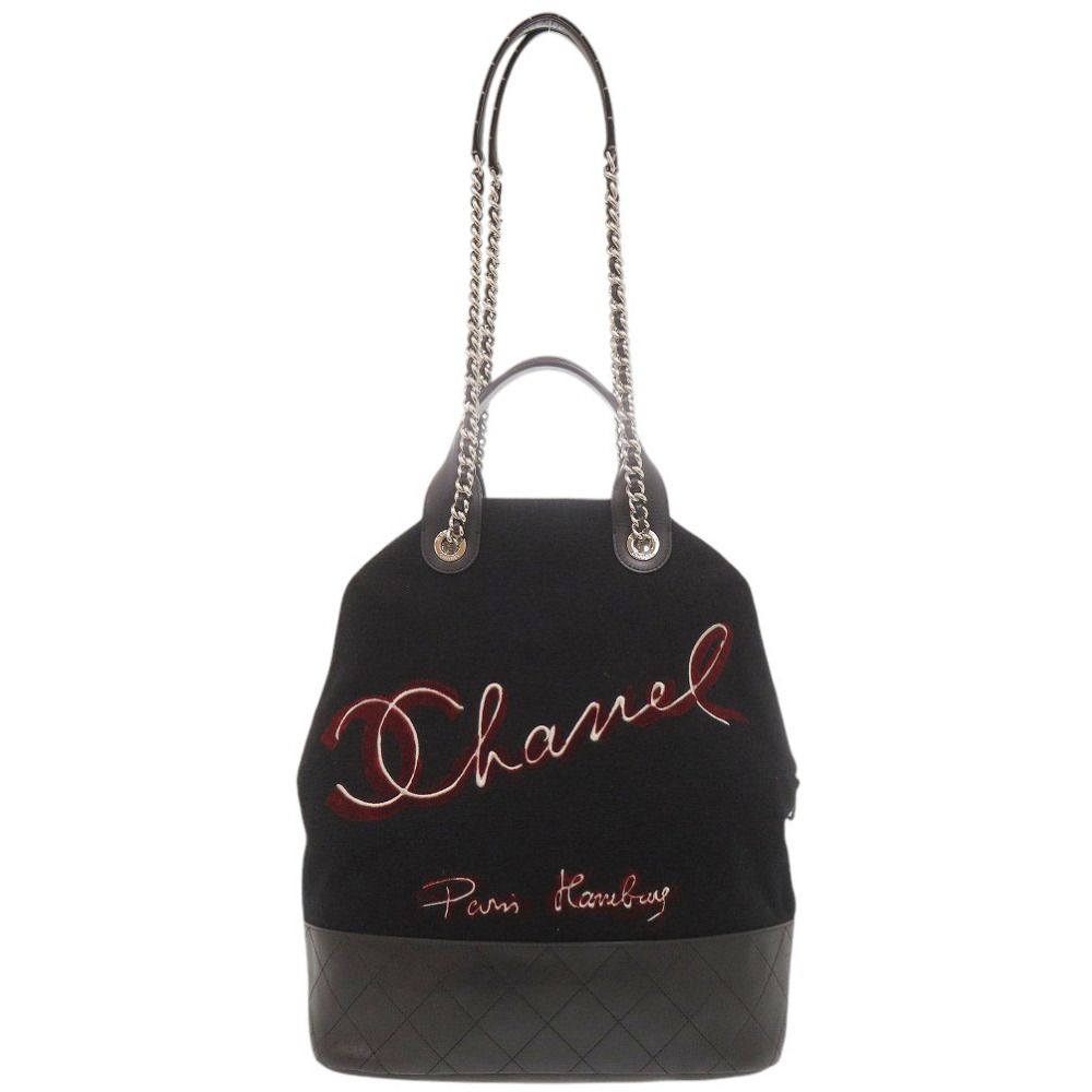 Chanel Wool Leather Black Shoulder
