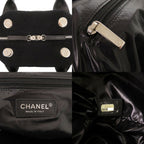 Chanel Wool Leather Black Shoulder — view 9