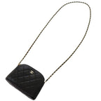 Chanel Quilted Mini Chain Shoulder Bag CC Logo Caviar Leather Black Random Seal — view 5
