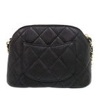 Chanel Quilted Mini Chain Shoulder Bag CC Logo Caviar Leather Black Random Seal — view 2