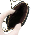 Chanel Quilted Mini Chain Shoulder Bag CC Logo Caviar Leather Black Random Seal — view 6