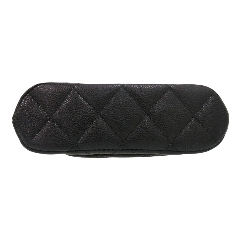 Chanel Quilted Mini Chain Shoulder Bag CC Logo Caviar Leather Black Random Seal — view 3