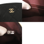 Chanel Quilted Mini Chain Shoulder Bag CC Logo Caviar Leather Black Random Seal — view 7