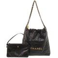 Chanel 22 Small Calf Leather Black Tote