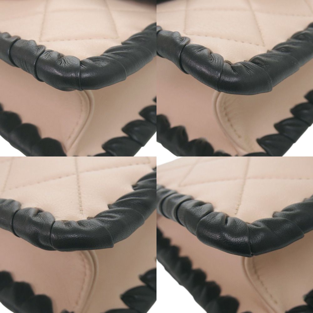 Chanel Quilted Small Flap CC Logo Lambskin Pink Black Chain Shoulder — view 4