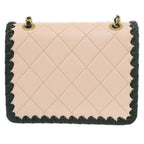 Chanel Quilted Small Flap CC Logo Lambskin Pink Black Chain Shoulder — view 2