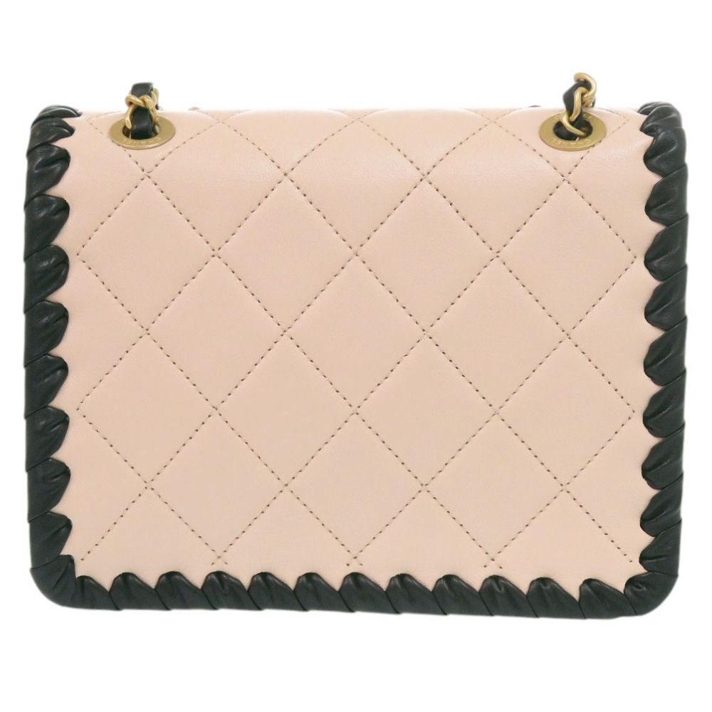 Chanel Quilted Small Flap CC Logo Lambskin Pink Black Chain Shoulder — view 2