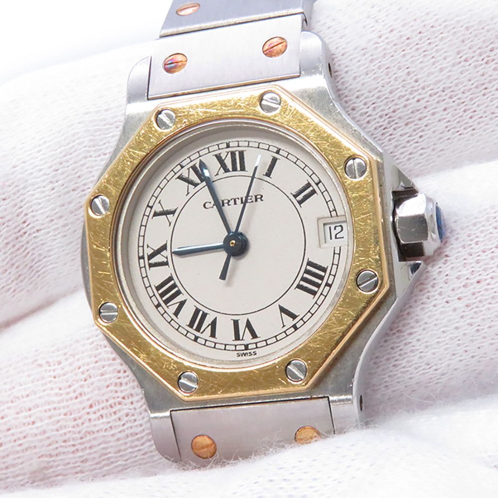 Cartier Santos Octagon SM Watch Ivory Dial Quartz — view 4